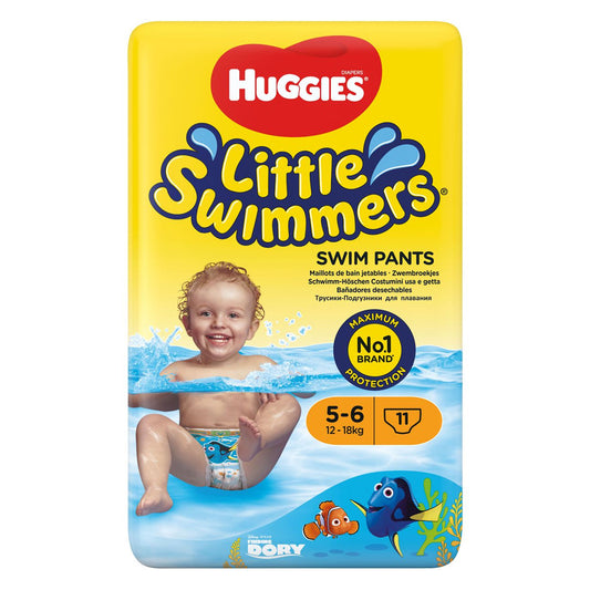 Huggies Little Swimmers | حجم (٥-٦) ١٢-١٨ كيلو | ١١ حفاضات سباحة