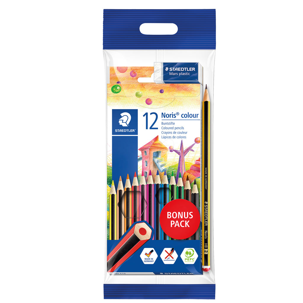 Staedtler - 12 Colored Pencils + Eraser + Pencil Staedtler - 12 Colored Pencils + Eraser + Pencil