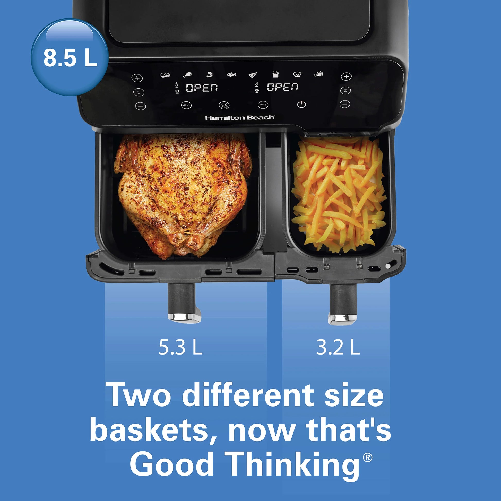 Hamilton Beach - Dual Basket Air Fryer 8.5L Hamilton Beach - Dual Basket Air Fryer 8.5L