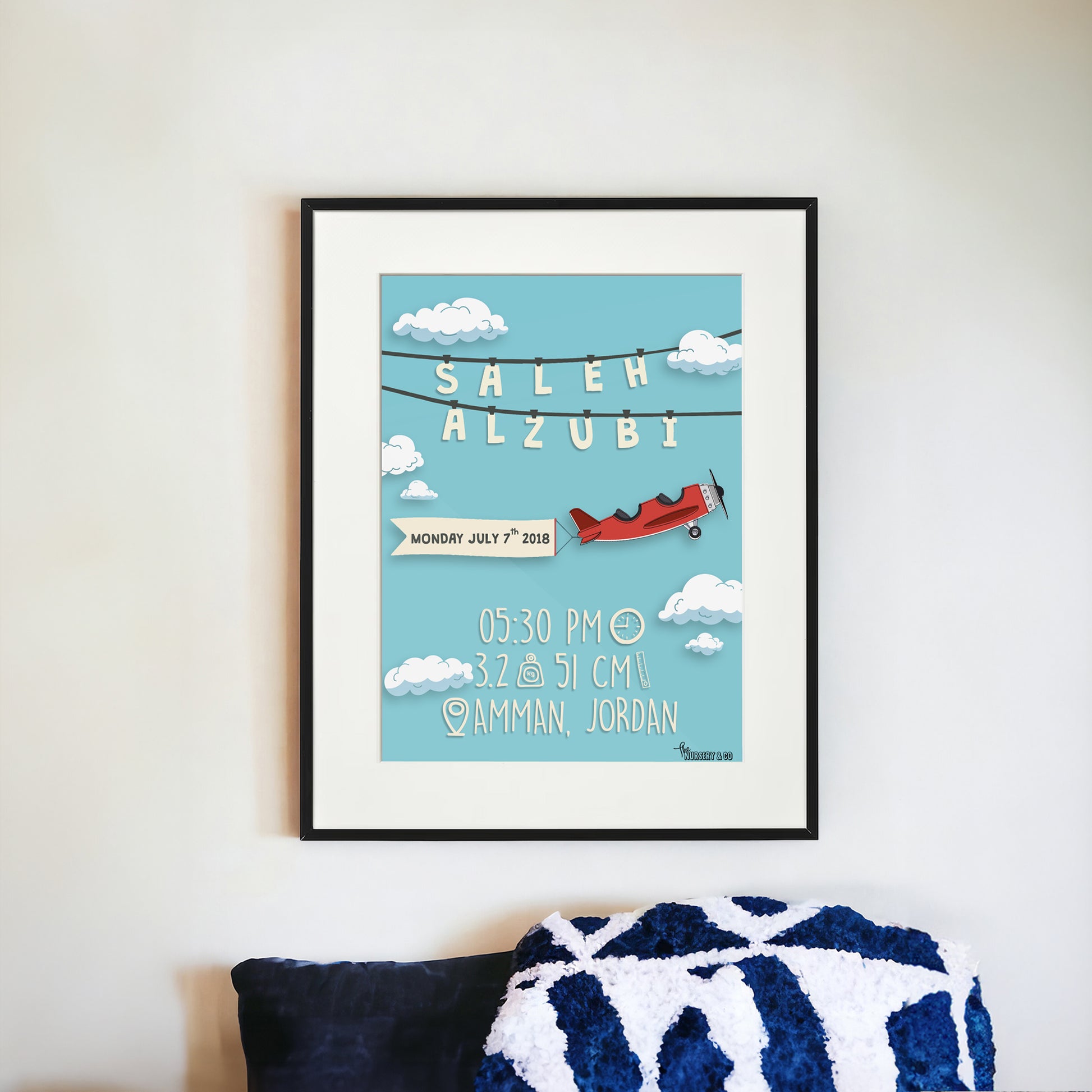 Customized Birth Certificate Frame | Airplane Customized Birth Certificate Frame | Airplane