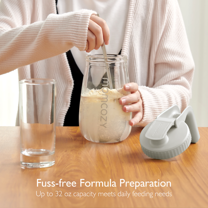 Momcozy - Breast Milk Storage Glass Container | 32oz | Gray