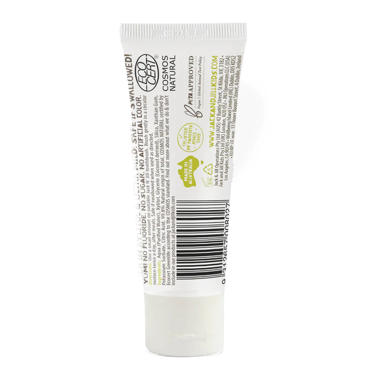 Jack n' Jill - Organic Natural Toothpaste | 50g | Flavor Free | Fluoride FREE
