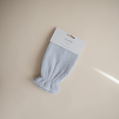 MUSHIE - Organic Cotton Bath Mitt | 2-Pack | Baby Blue
