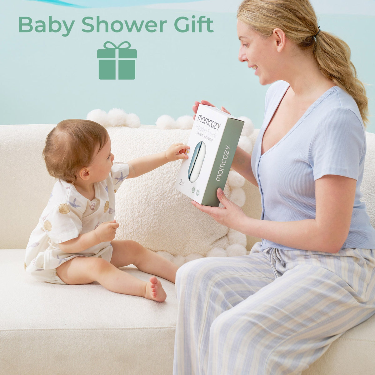Momcozy Hooded Towel | 90x90 | Blue