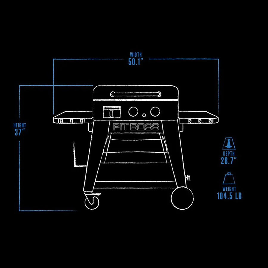 Pit Boss - Outdoor Gas Grill 2 Burner Griddle with Removable Top + Cover Pit Boss - Outdoor Gas Grill 2 Burner Griddle with Removable Top + Cover