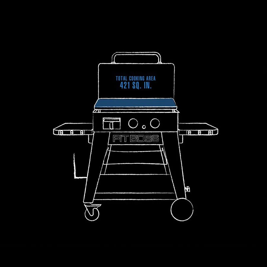 Pit Boss - Outdoor Gas Grill 2 Burner Griddle with Removable Top + Cover Pit Boss - Outdoor Gas Grill 2 Burner Griddle with Removable Top + Cover
