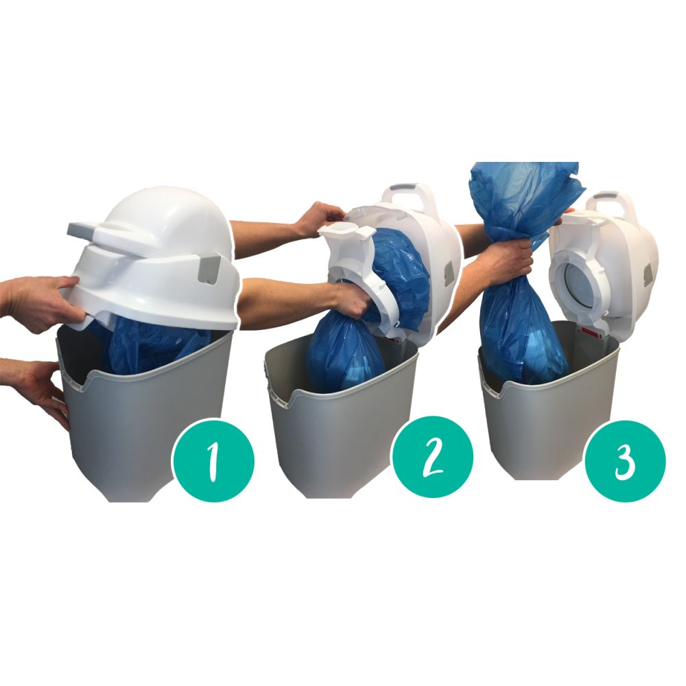 DiaperChamp - Odourless Diaper Pail ONE | Black & White | 40 Diapers