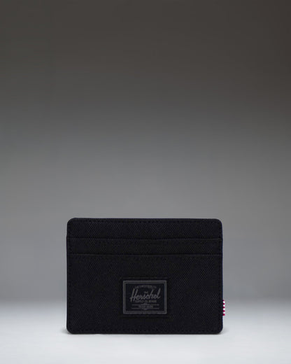Herschel Charlie Cardholder Wallet in Black Tonal - front studio shot