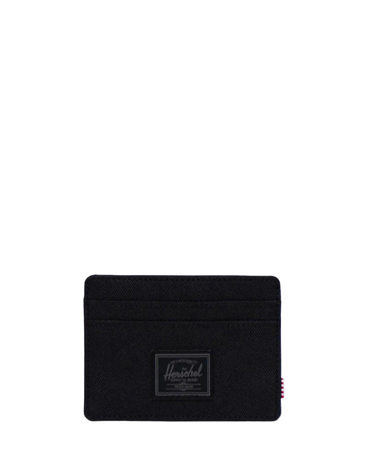 Herschel Charlie Cardholder Wallet in Black Tonal - front studio shot