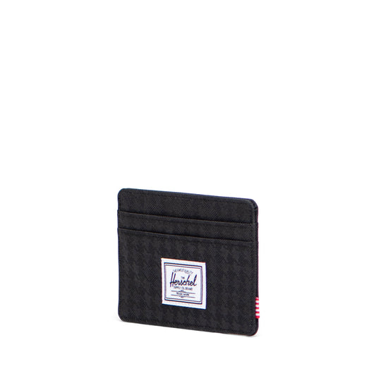 Herschel Charlie Cardholder in Houndstooth Emboss - angle view — BambiniJO Jordan