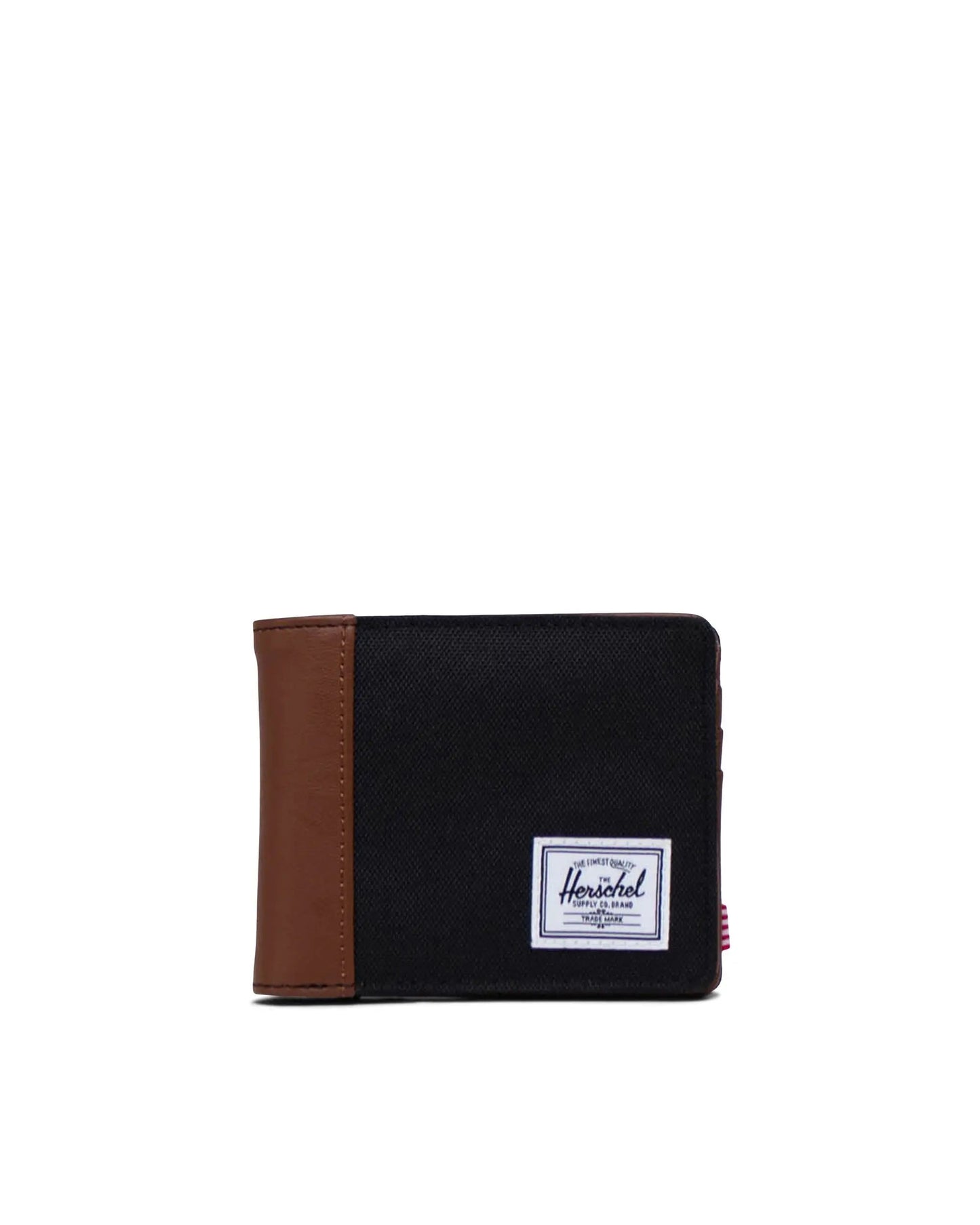 Herschel Hank Bifold Wallet in Black/Tan - front view on white background