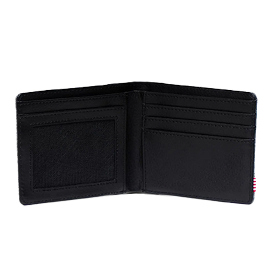 Herschel Hank RFID Wallet in Raven Crosshatch - open view — BambiniJO Jordan