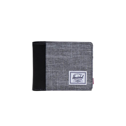 Herschel Hank Wallet in Raven Crosshatch - front view