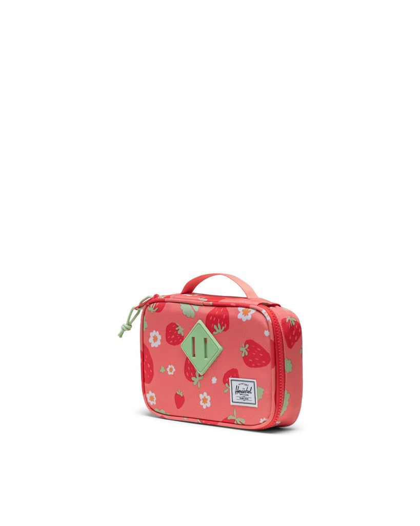 Herschel Heritage Pencil Case in Shell Pink Sweet Strawberries - interior view