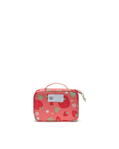 Herschel Heritage Pencil Case in Shell Pink Sweet Strawberries - detail view