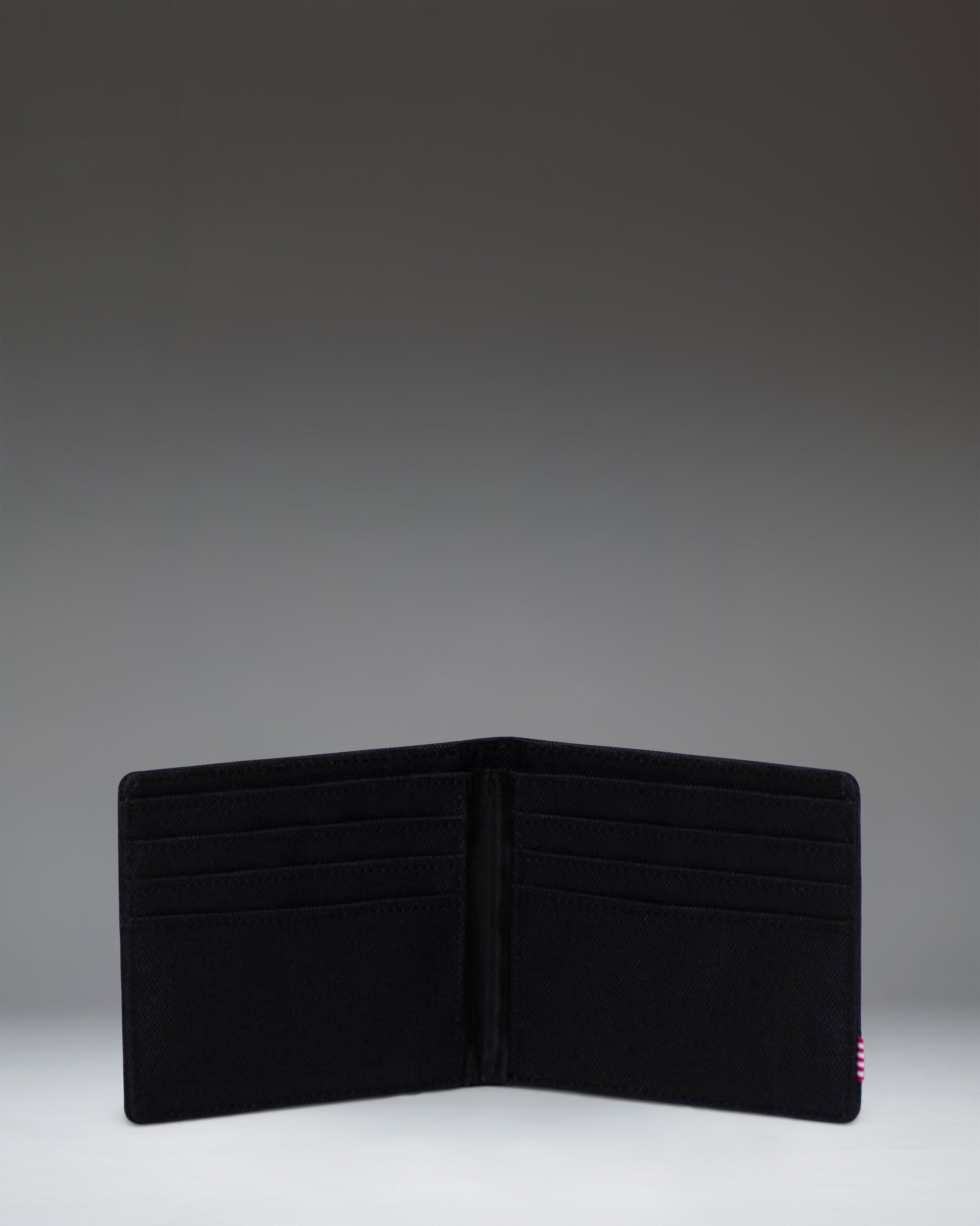 Herschel Roy Wallet in Black Tonal - open view showing card slots