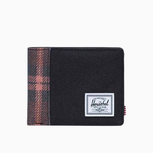 Herschel Roy Wallet in Black Winter Plaid - front view