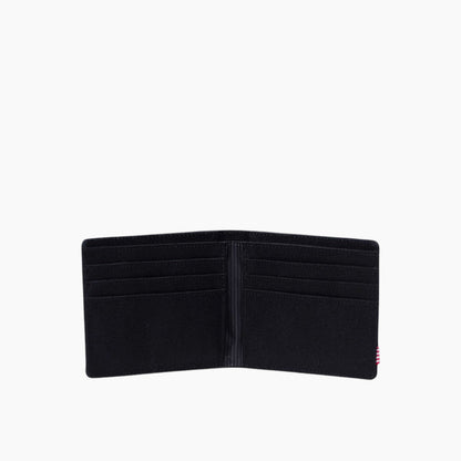 Herschel Roy Wallet in Black Winter Plaid - detail view