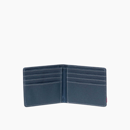 Herschel Roy Wallet in Blue Mirage/White Stitch - detail view