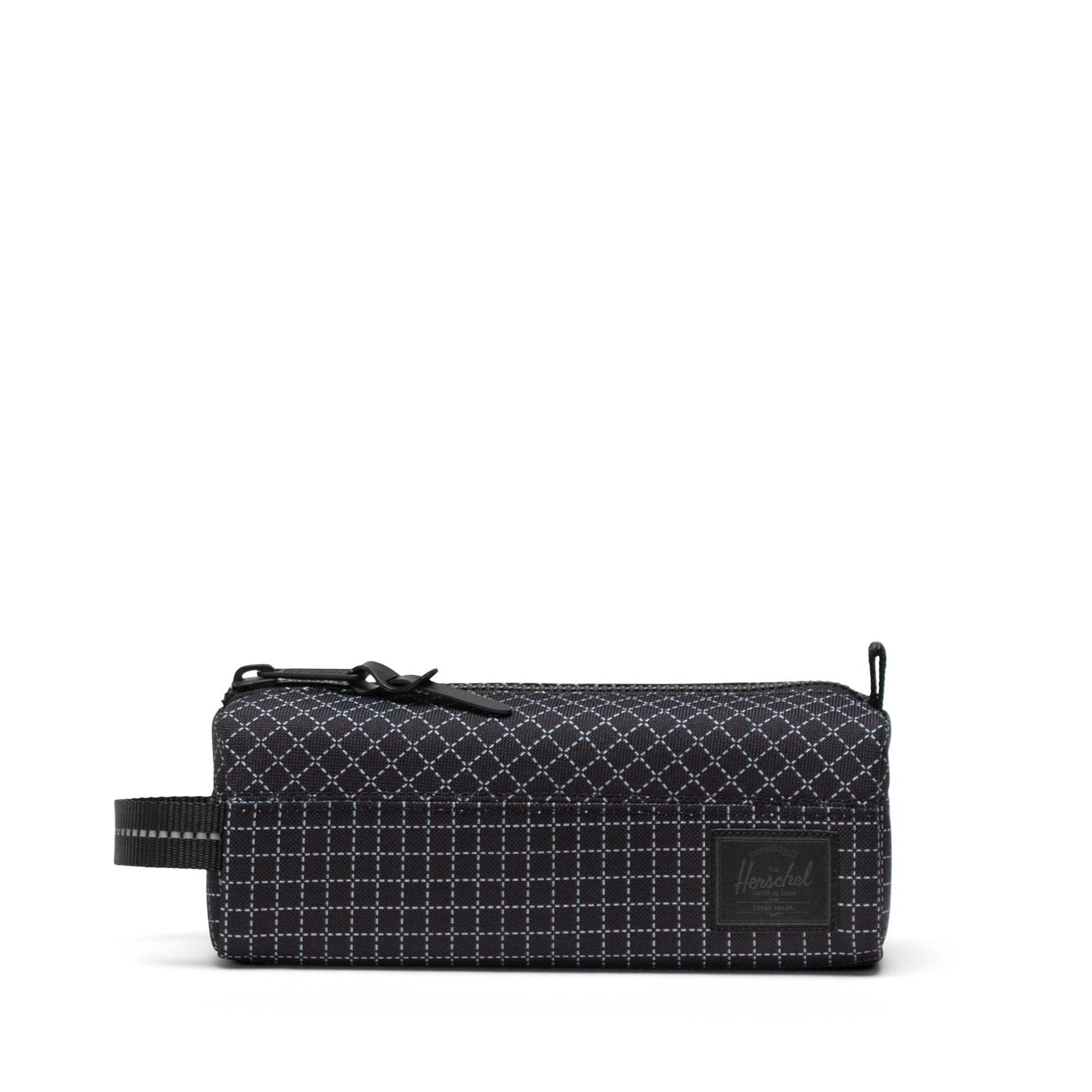 Herschel Settlement Pencil Case in Grid - Black colourway, 1L