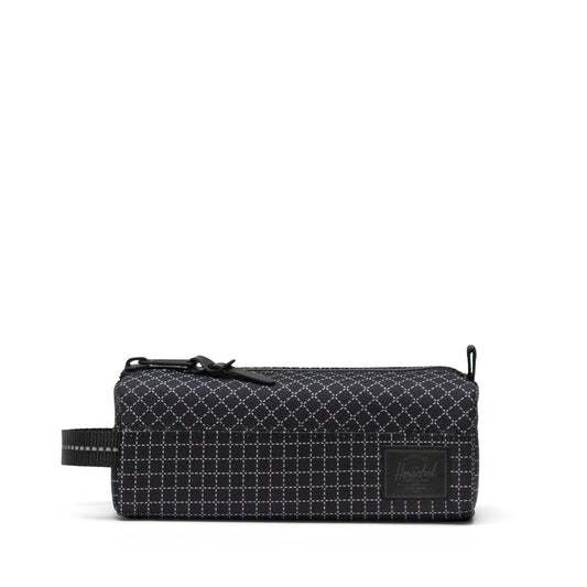 Herschel Settlement Pencil Case in Grid - Black colourway, 1L