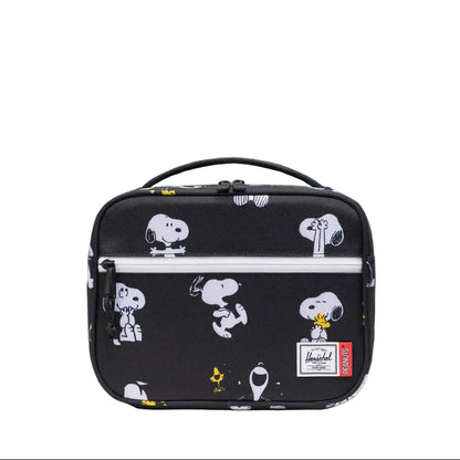 Herschel Peanuts Pop Quiz Lunch Box Snoopy and Woodstock Black - front view