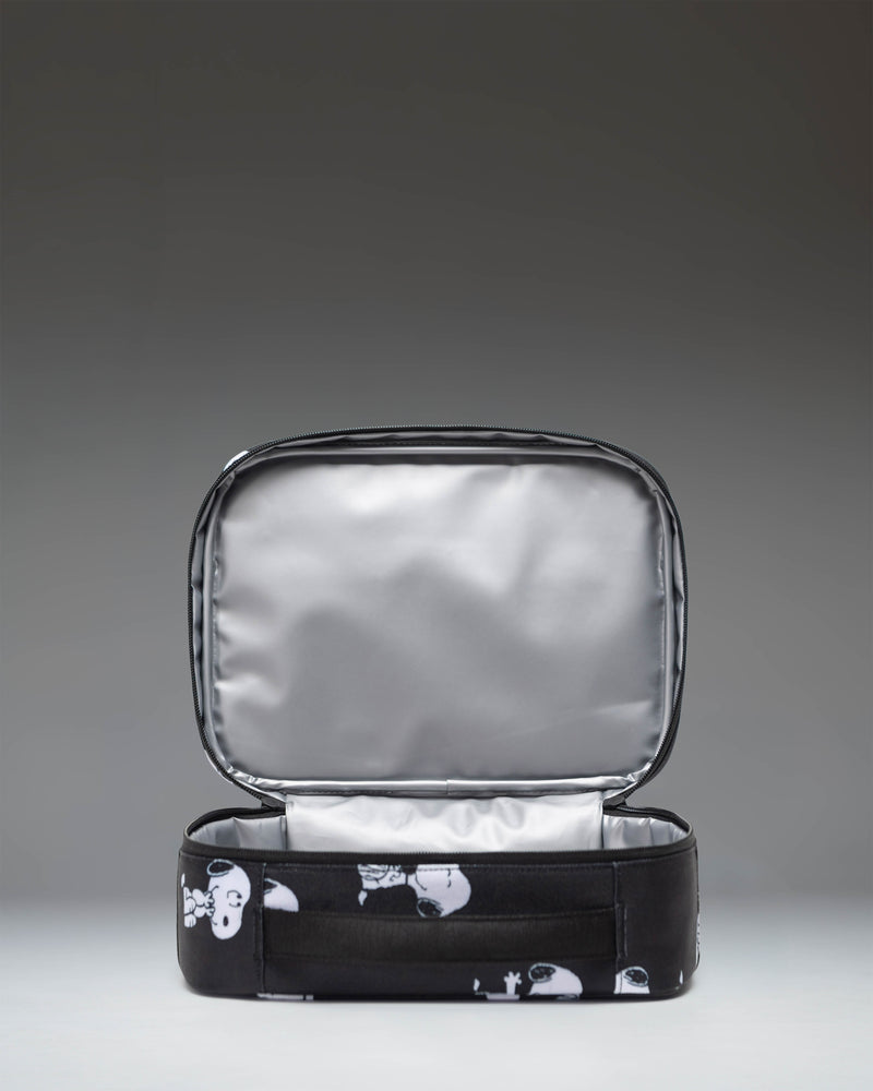 Herschel Peanuts Pop Quiz Lunch Box Snoopy and Woodstock Black - detail view