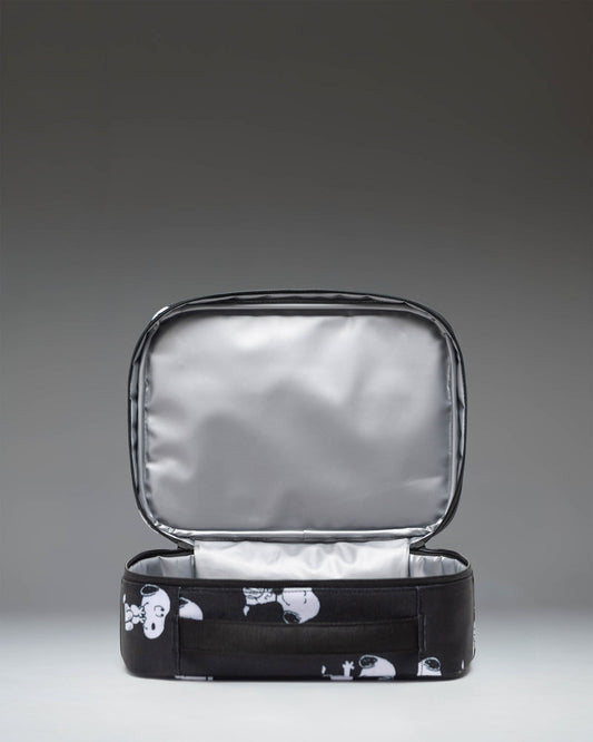 Herschel Peanuts Pop Quiz Lunch Box Snoopy and Woodstock Black - detail view — BambiniJO Jordan