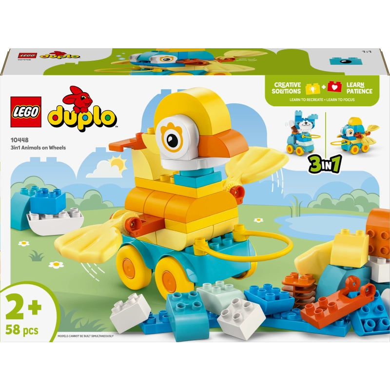ليغو - حيوانات على عجلات 3 في 1 | 58 قطعة | سنتين فأكثر ليغو - حيوانات على عجلات 3 في 1 | 58 قطعة | سنتين فأكثر
