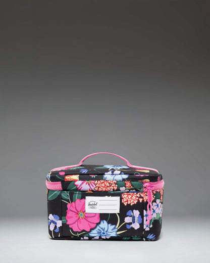 Herschel Heritage Kids Lunch Box in Paper Garden print, three-quarter view