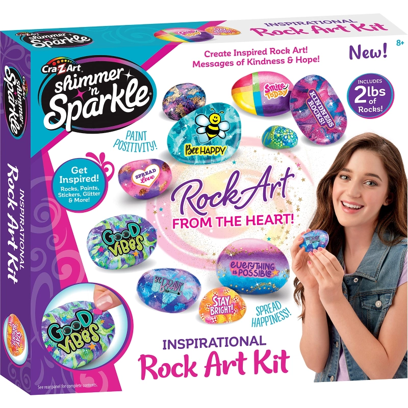 Cra-Z-Art - Shimmer 'n Sparkle Inspirational Rock Art | 8Y+ Cra-Z-Art - Shimmer 'n Sparkle Inspirational Rock Art | 8Y+