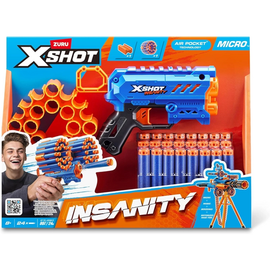 X-Shot - Insanity Micro Blaster Series 1 (24 Darts) | 8Y+