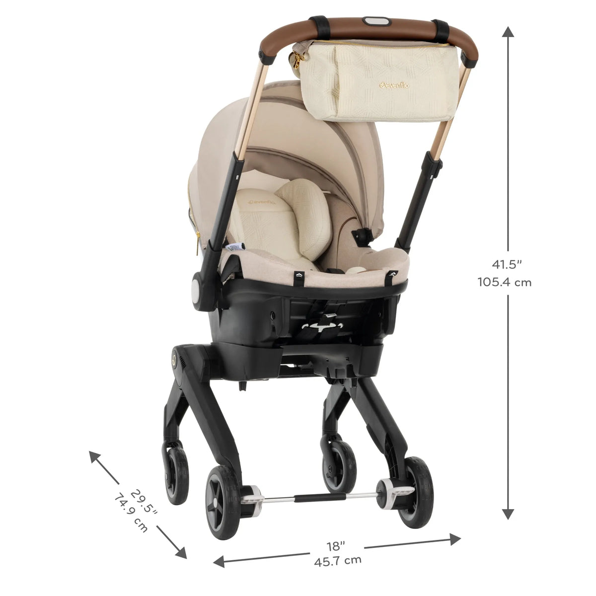Evenflo - Shyft DualRide Infant Car Seat & Stroller Combo | Limited Edition | Champagne