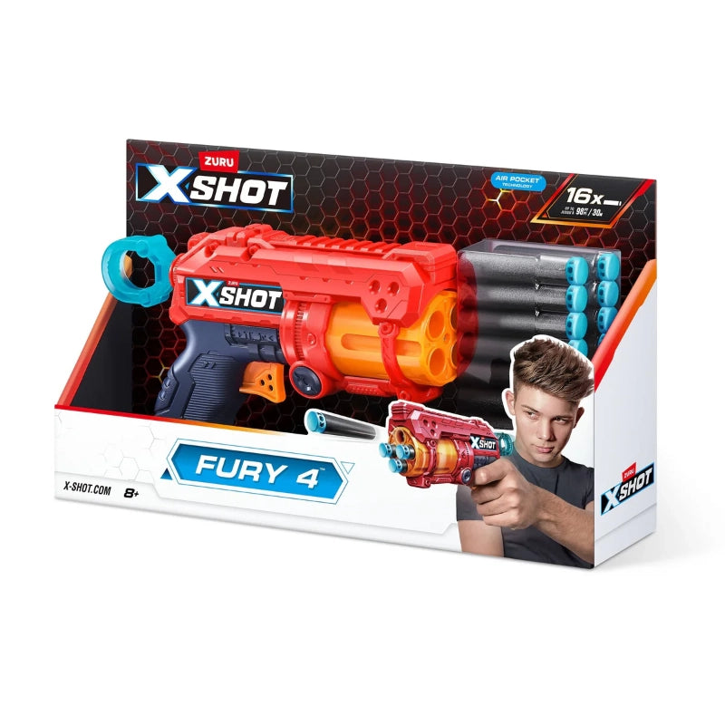 X-Shot - Excel Fury 4 Blaster Series 1 (16 Darts) | 8Y+