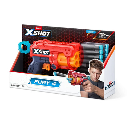 X-Shot - Excel Fury 4 Blaster Series 1 (16 Darts) | 8Y+