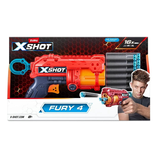 X-Shot - Excel Fury 4 Blaster Series 1 (16 Darts) | 8Y+