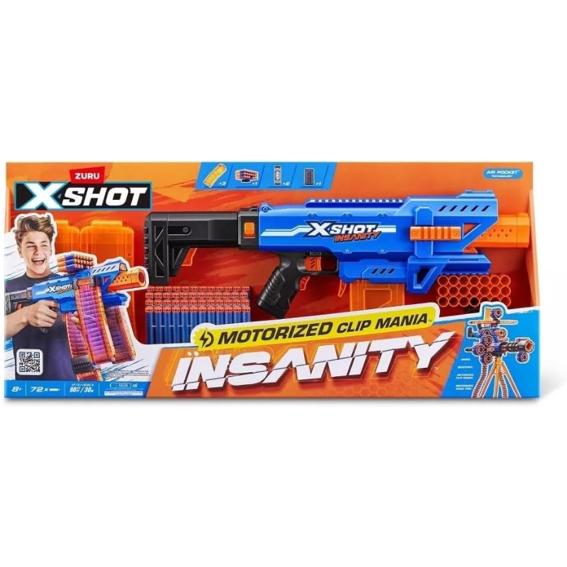 X-Shot - قاذف كليب مانيا الآلي إنسانيتي (72 طلقة سهام) | 8 سنوات فأكثر X-Shot - قاذف كليب مانيا الآلي إنسانيتي (72 طلقة سهام) | 8 سنوات فأكثر