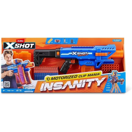 X-Shot - Insanity Motorized Clip Mania Blaster (72 Darts) | 8Y+