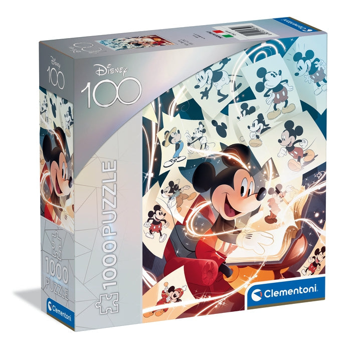 Clementoni Disney Mickey Celebration 1000 piece jigsaw puzzle box from the Disney 100 collection