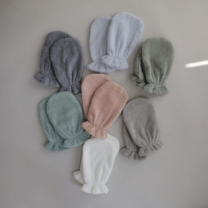 MUSHIE - Organic Cotton Bath Mitt | 2-Pack | Baby Blue