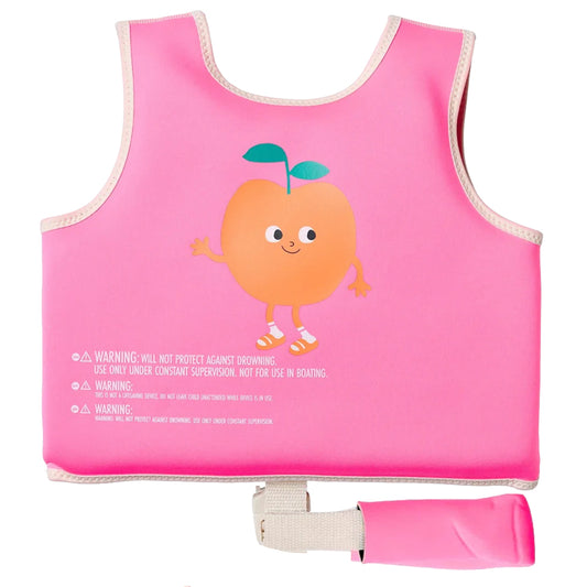 SUNNYLiFE - سترة عائمة | بوبي الخوخ الوردي النيون | 2-3 سنوات