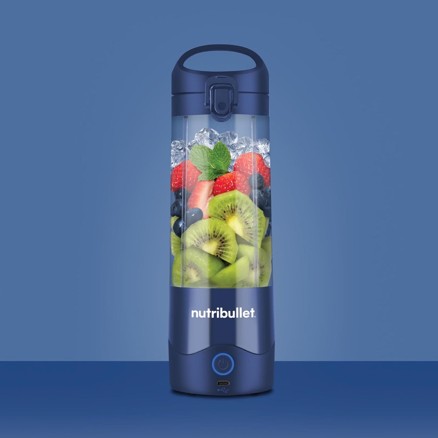 NutriBullet - Portable Cordless Blender with Handled Sip Lid | Navy | 475ml | 100W