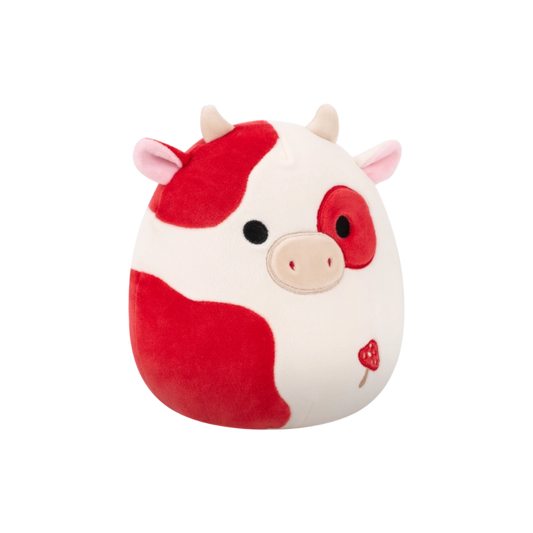 Squishmallows Little Plush 7.5" Claudio the Cream and Burgundy Spotted Cow with Mushroom Embroidery | 1-6Y — BambiniJO Jordan