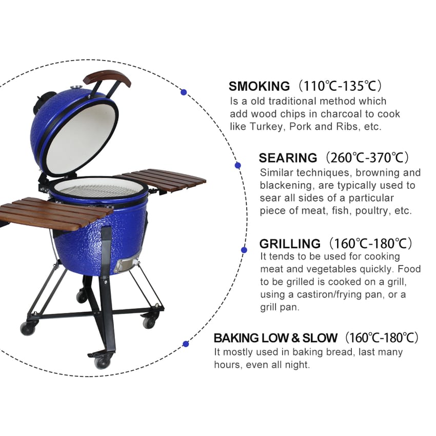 Kamado - Outdoor Ceramic Japanese Grill Medium 18 Inch + Accessories Offer