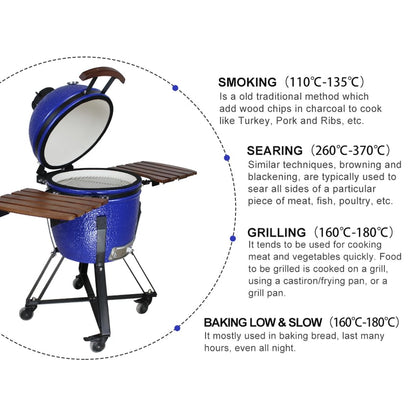 Kamado - Outdoor Ceramic Japanese Grill Medium 18 Inch + Accessories Offer