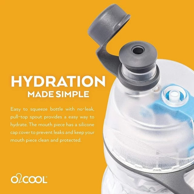 O2COOL - Mist N' Sip Insulated Bottle - 591ml - Basketball O2COOL - Mist N' Sip Insulated Bottle - 591ml - Basketball