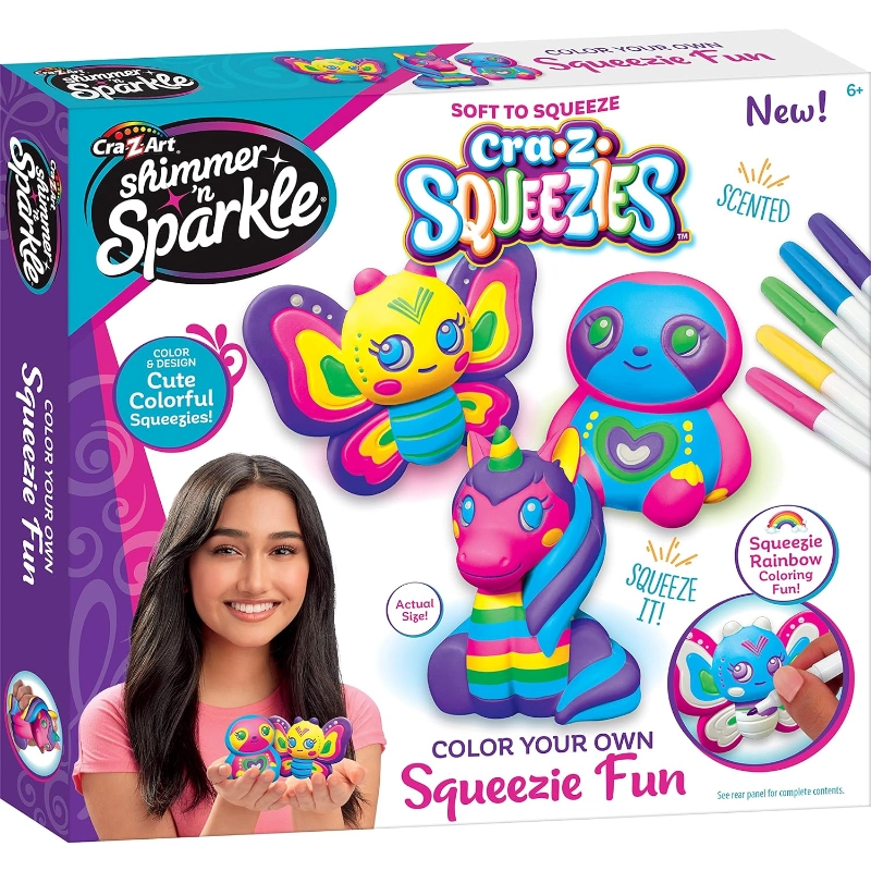 Cra-Z-Art - Shimmer 'n Sparkle Color Your Own Squeezie Fun | 6Y+ Cra-Z-Art - Shimmer 'n Sparkle Color Your Own Squeezie Fun | 6Y+