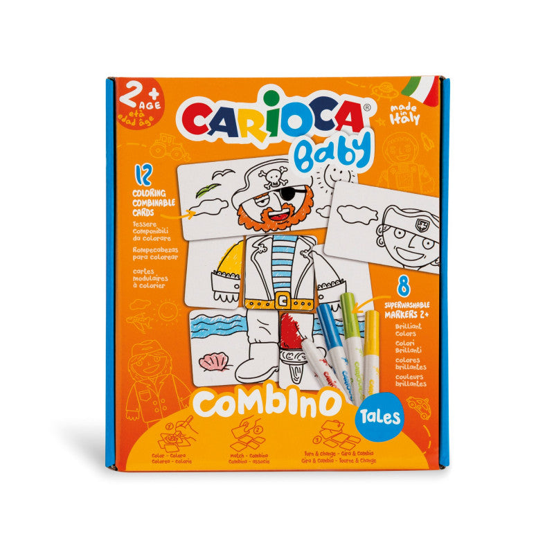 Carioca Baby - 8 Felt Tip Pens & Puzzle Cards Set | Robots Carioca Baby - 8 Felt Tip Pens & Puzzle Cards Set | Robots