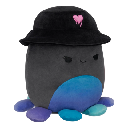 Squishmallows - Little Plush 5" Yoko the Charcoal Grey Octopus with Bucket Hat | 1-6Y