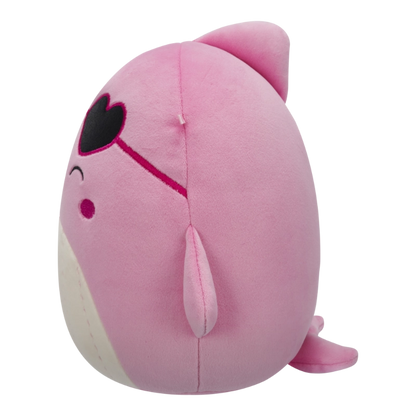 Squishmallows - Little Plush 7.5" Val the Pink Whale with Closed Eyes and Heart Sunglasses | 1-6Y